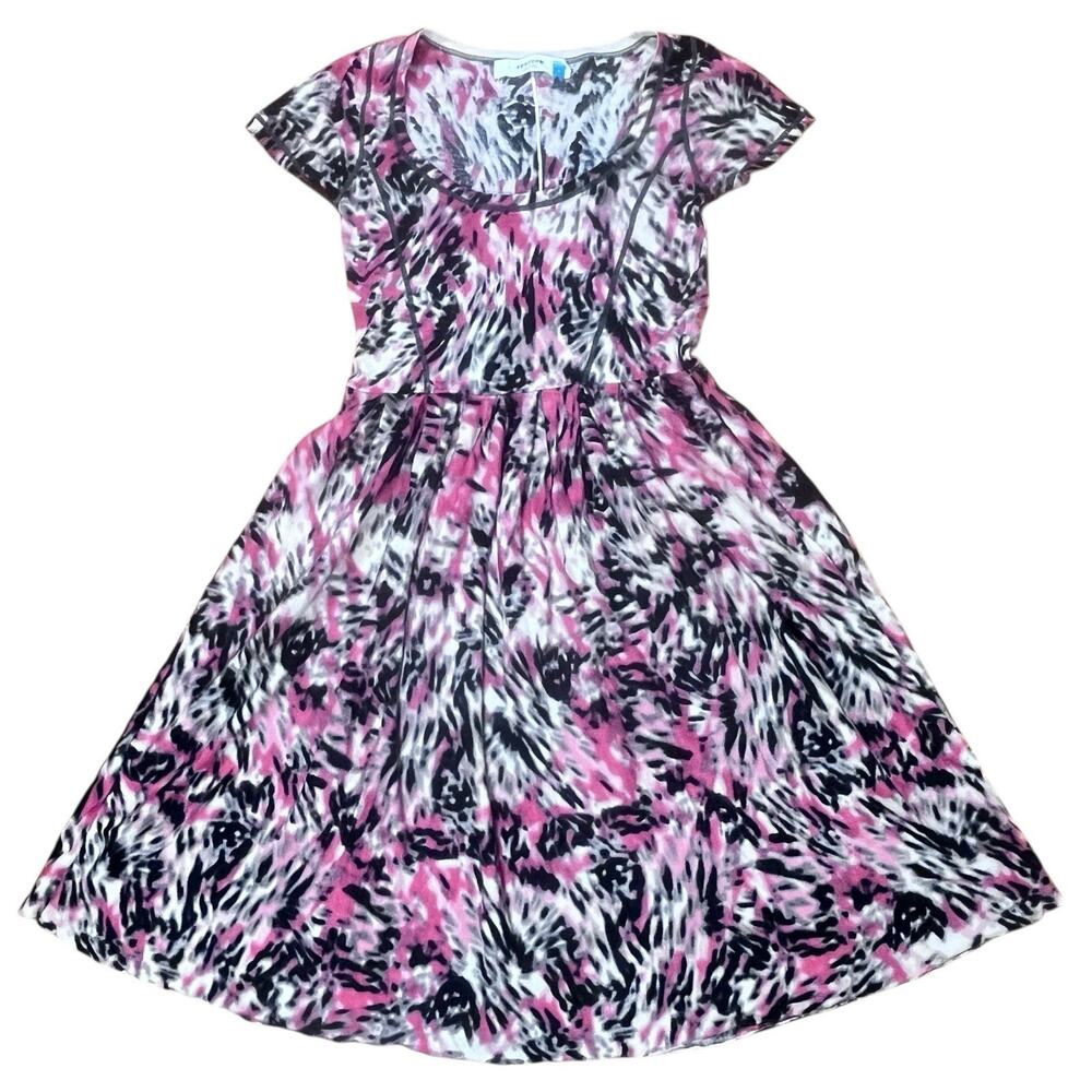 Sparrow Anthropologie Midnight Safari Knit Wool Blend Sz S Soft Fit Flare Dress